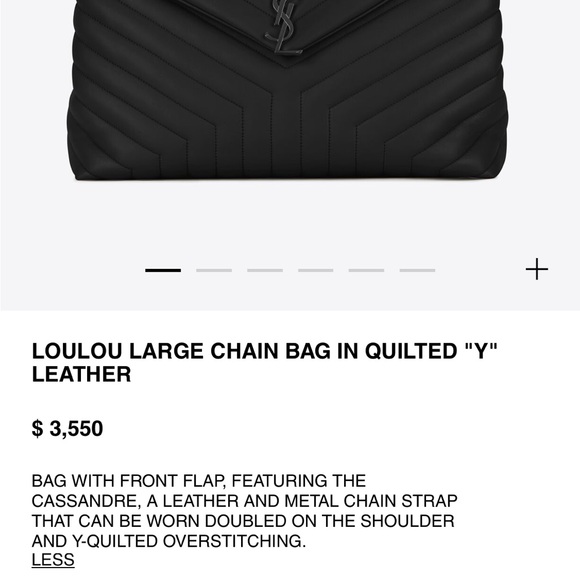 TRADE 🤩 YSL Large LouLou Saint Laurent CHAIN BAG QUILTED LEATHER BLACK on Blac - Picture 6 of 16